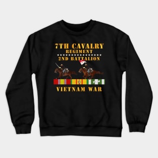 2nd Battalion,  7th Cavalry Regiment - Vietnam War wt 2 Cav Riders and VN SVC X300 Crewneck Sweatshirt